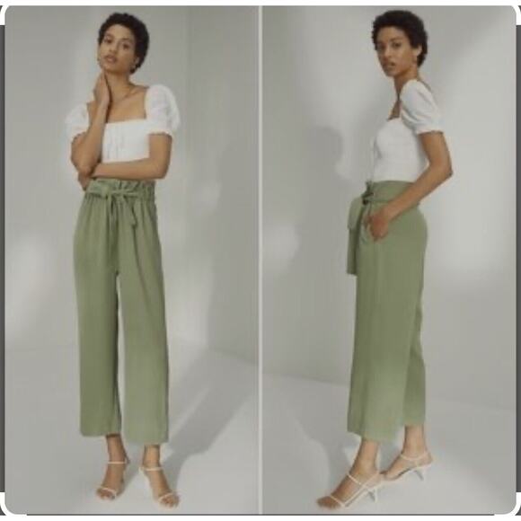 Aritzia Wilfred New Paperbag Pants In Sage Green Women’s 10 - Picture 1 of 9